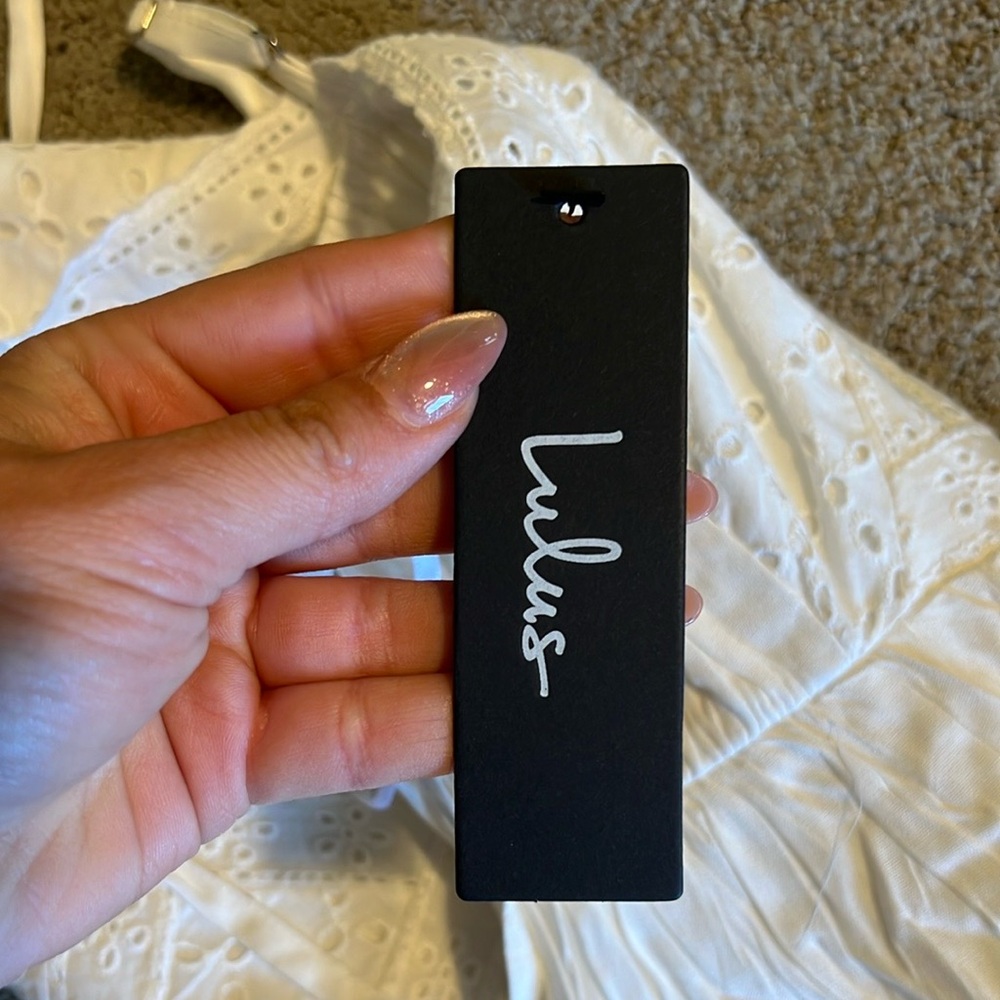 NWT Lulu's White Halter Mini Sundress - Picture 8 of 9